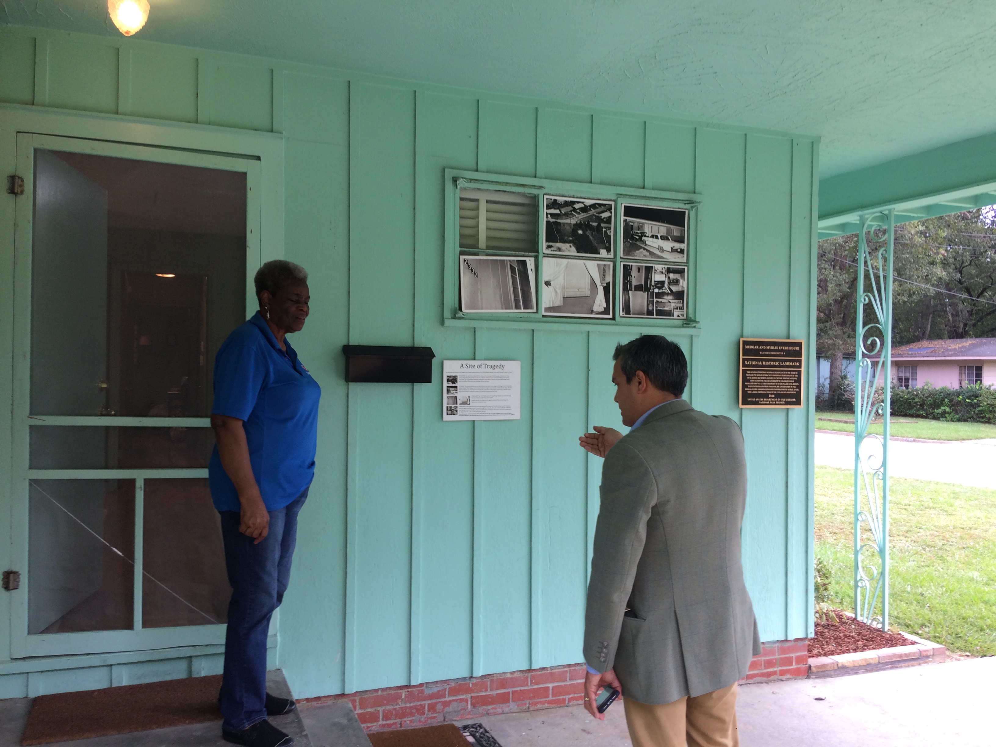 Dr. Grant Gilmore at the Medgar Evers House with Minnie Watson